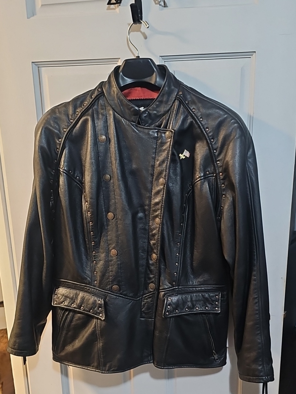 Men's Black Studded Leather Jacket - Classic Biker Style
